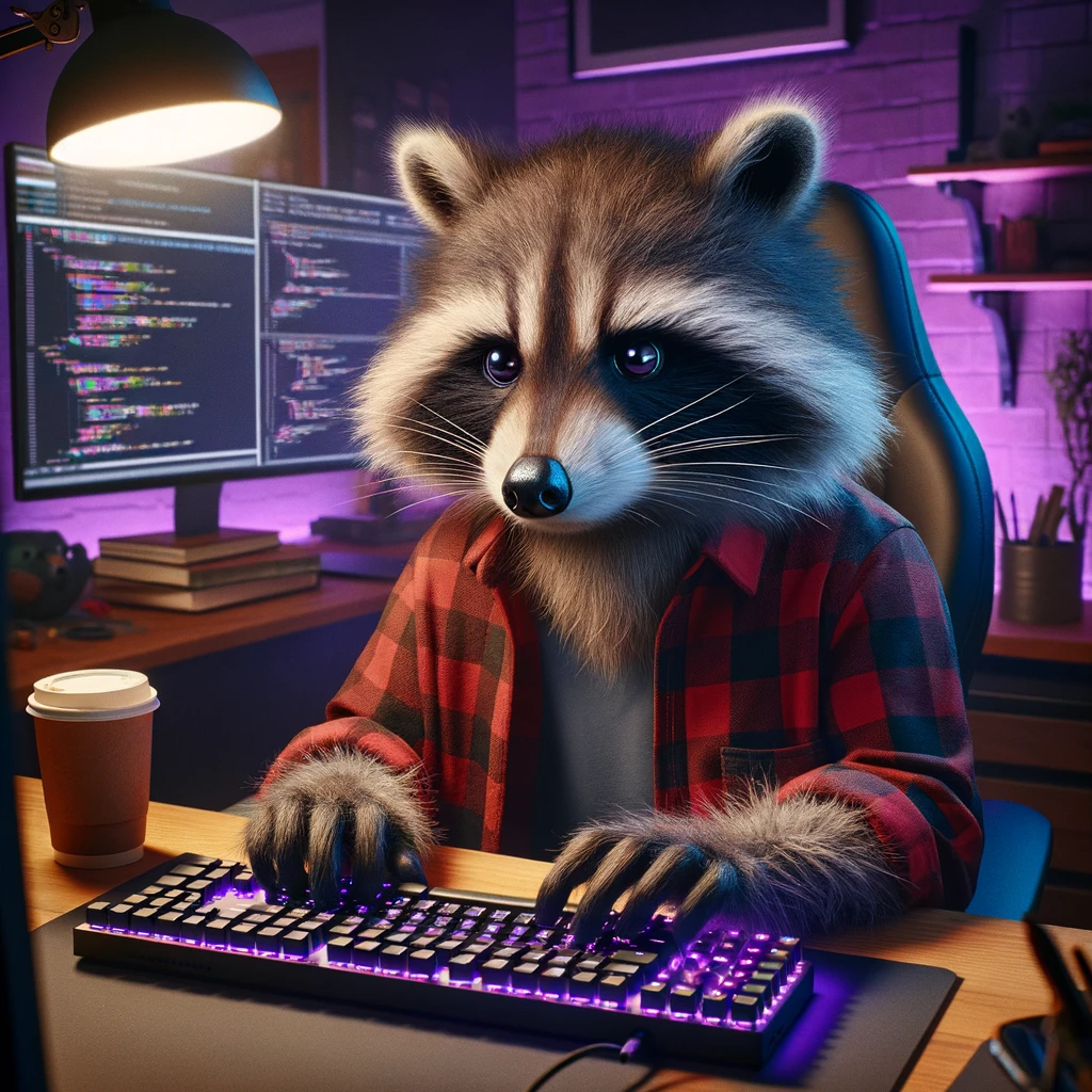 Racoon mascot
